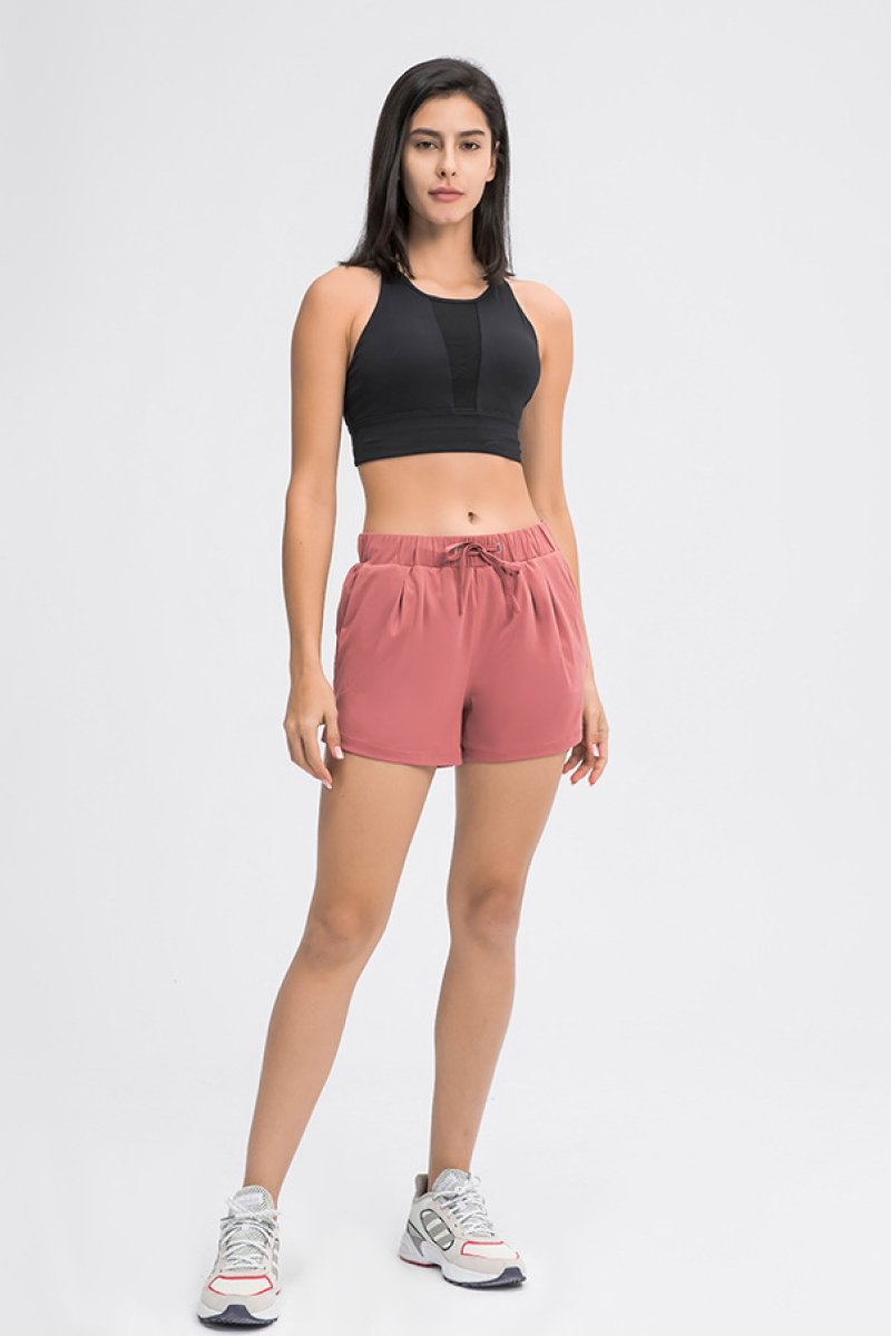 Banded Waist Active Shorts With Pockets Banded Waist Active Shorts With Pockets - M&R CORNERShorts M&R CORNER Coral / 4