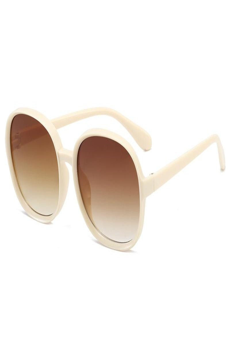 Woman Fashion Large Frame Retro Round  Sunglasses