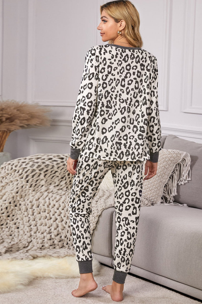 Leopard Tee & Pants Pajama Set