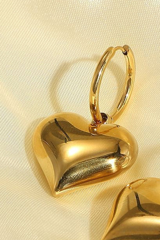 Heart Gold-Plated Huggie Hoop Earrings Heart Gold-Plated Huggie Hoop Earrings - M&R CORNER Trendsi
