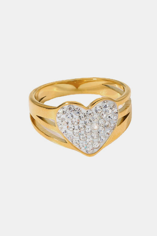 Heart Rhinestone Ring Heart Rhinestone Ring - M&R CORNER Trendsi Gold / 6
