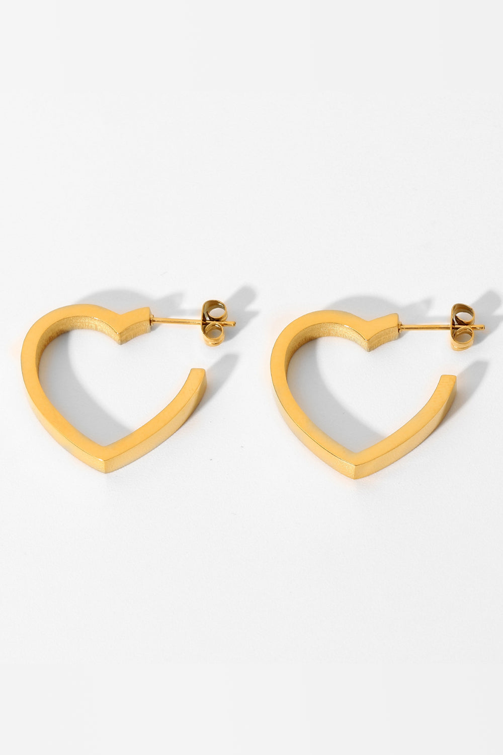 Heart-Shaped Hoop Earrings Heart-Shaped Hoop Earrings - M&R CORNER Trendsi Gold / One Size