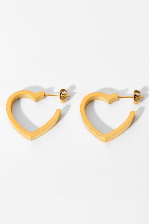 Heart-Shaped Hoop Earrings Heart-Shaped Hoop Earrings - M&R CORNER Trendsi Gold / One Size