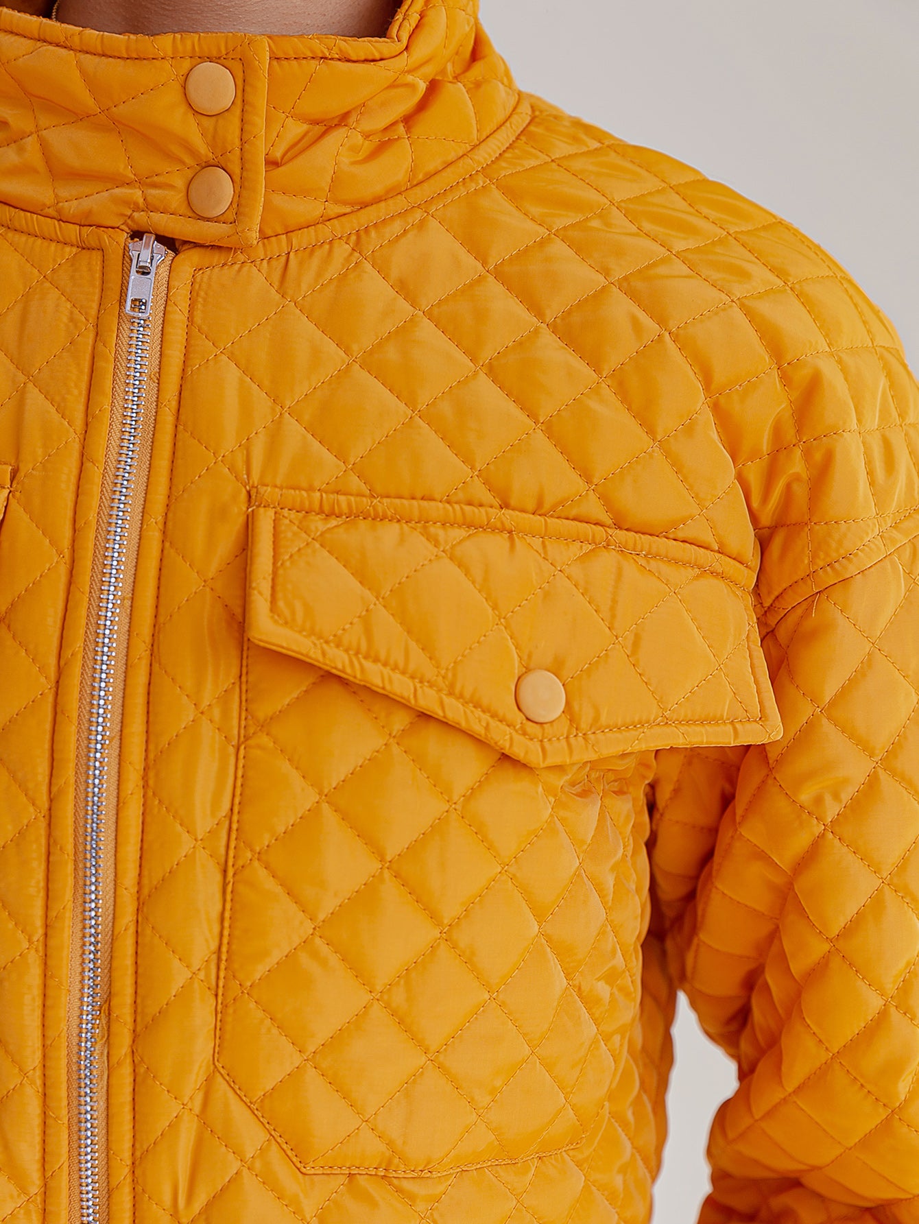 Quilted Zip Up Cropped Puffer Jacket Quilted Zip Up Cropped Puffer Jacket - M&R CORNERJacket M&R CORNER