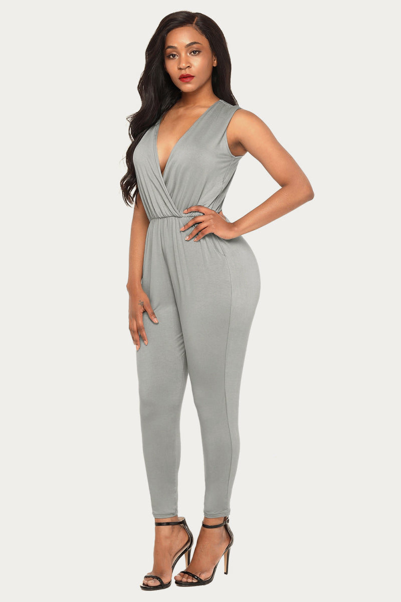 Deep V-Neck Jumpsuit