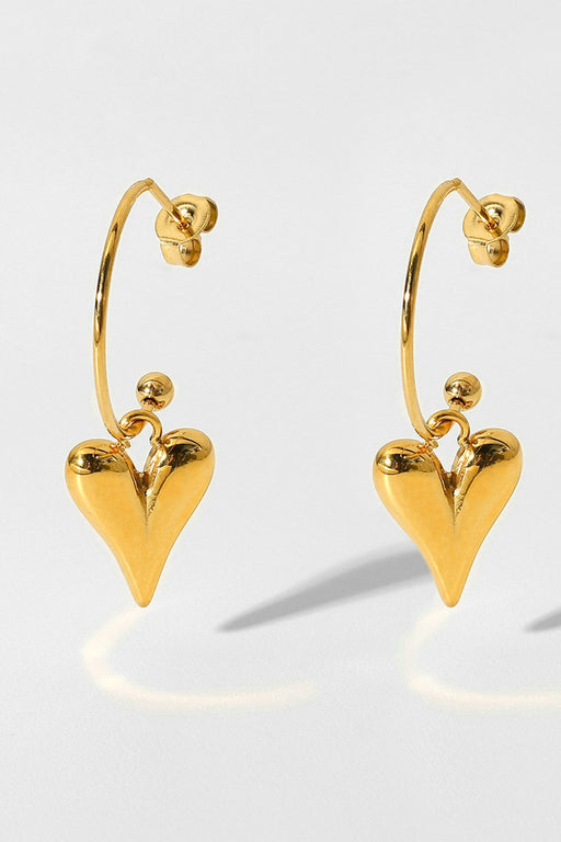 Heart Dangle Earrings Heart Dangle Earrings - M&R CORNER Trendsi Gold / One Size