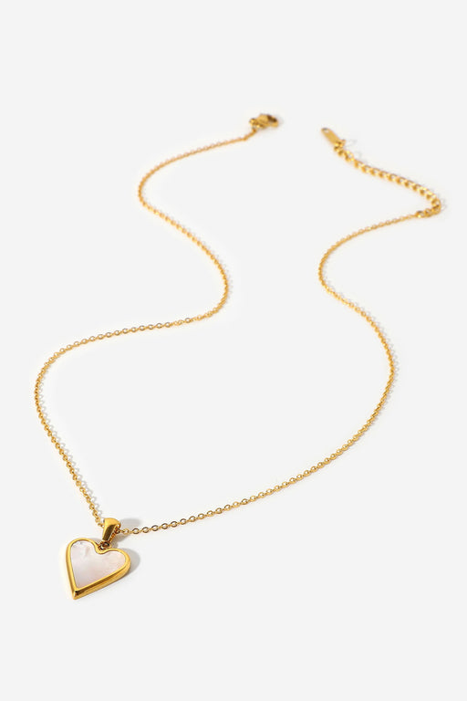 Bordered Heart Chain Necklace Bordered Heart Chain Necklace - M&R CORNER Trendsi White / One Size