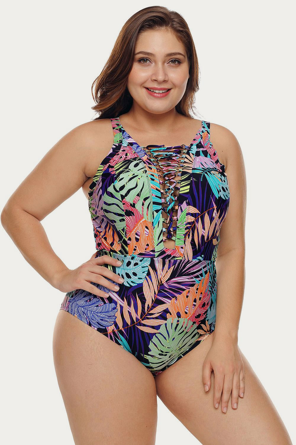 Tropical Plunge Plus Swimsuit