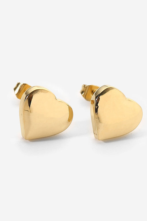 Stainless Steel Heart Stud Earrings Stainless Steel Heart Stud Earrings - M&R CORNER Trendsi Gold / One Size