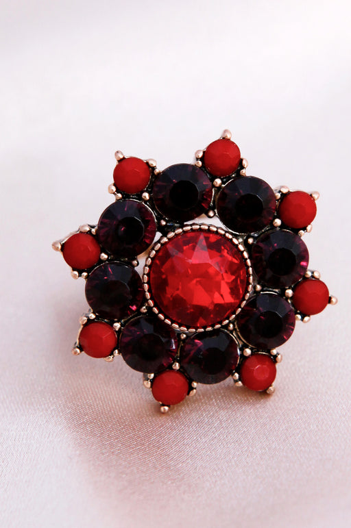 Glass Pixel Floral Ring Glass Pixel Floral Ring - M&R CORNER Trendsi Black/Red