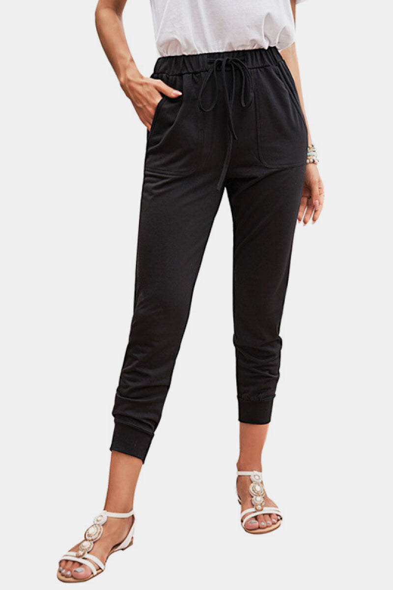 Camouflage Belted Pocket Cropped Pants