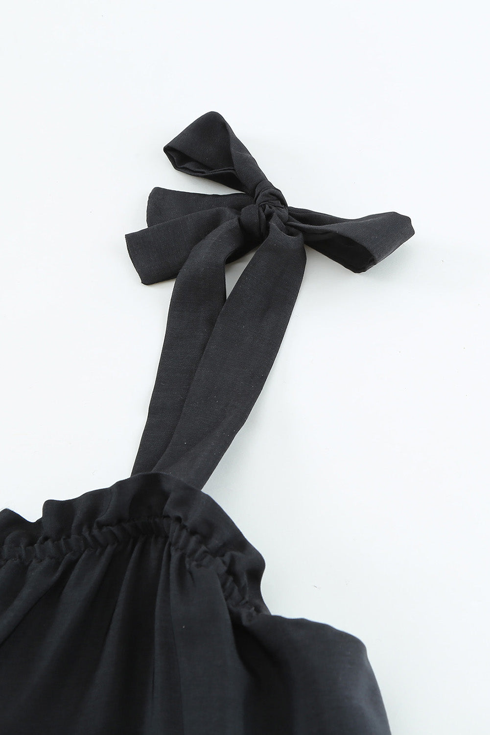 Tiered Frill Trim Tie Shoulder Mini Dress