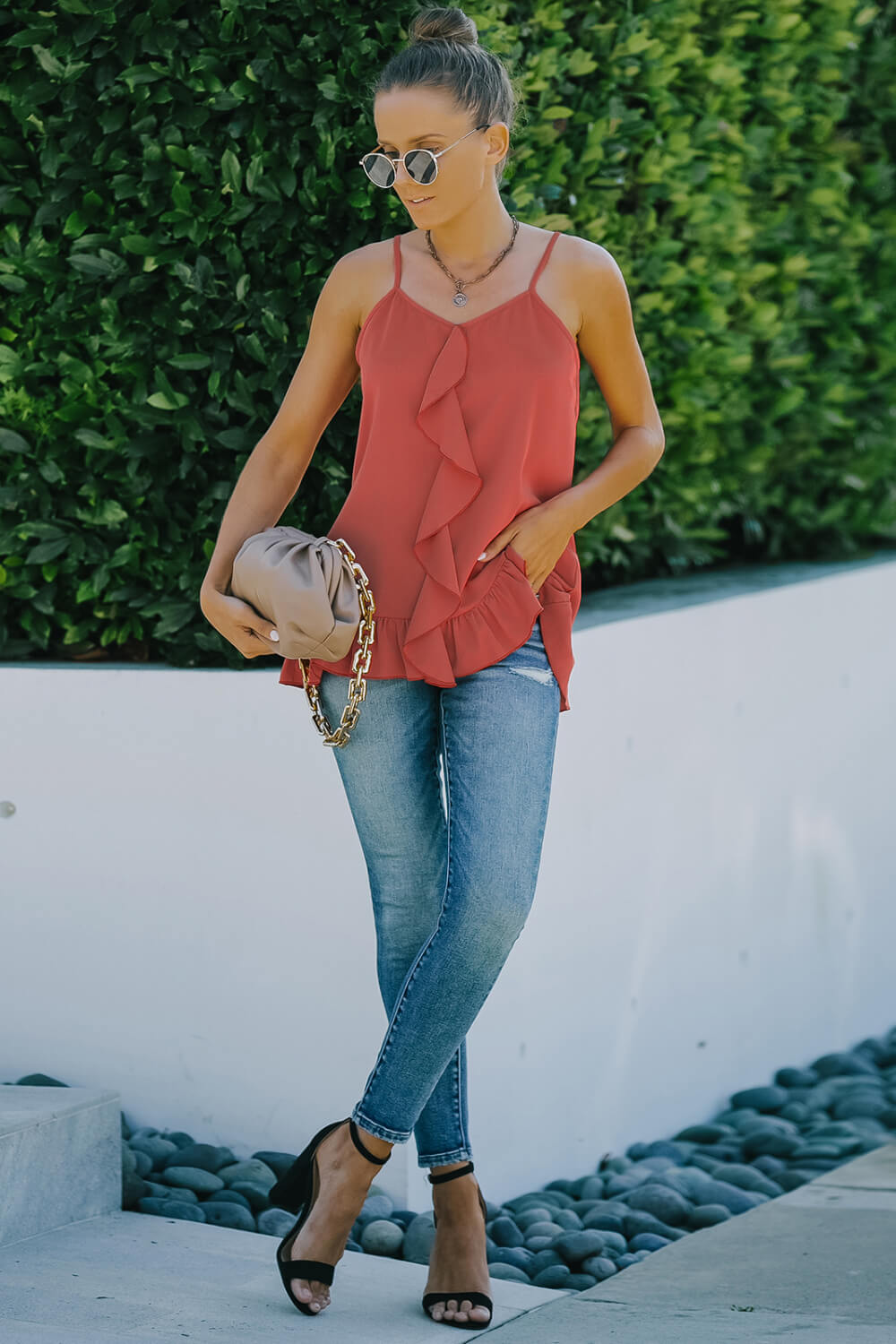 Ruffled V-Neck Cami