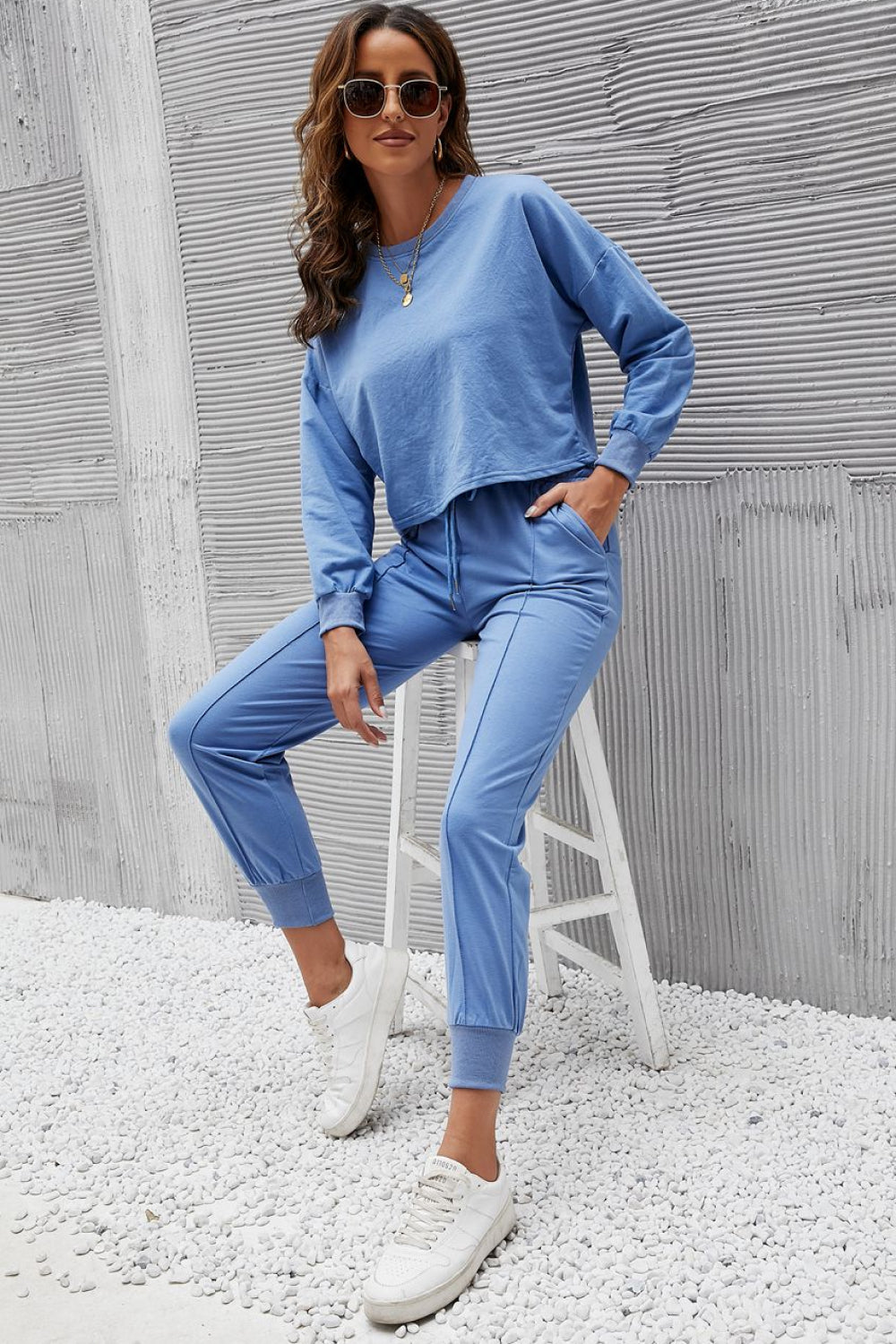 Cropped Top and Sweatpants Set
