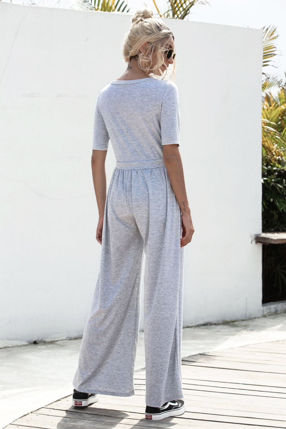 Scoop Neck Wide Leg Jumpsuit