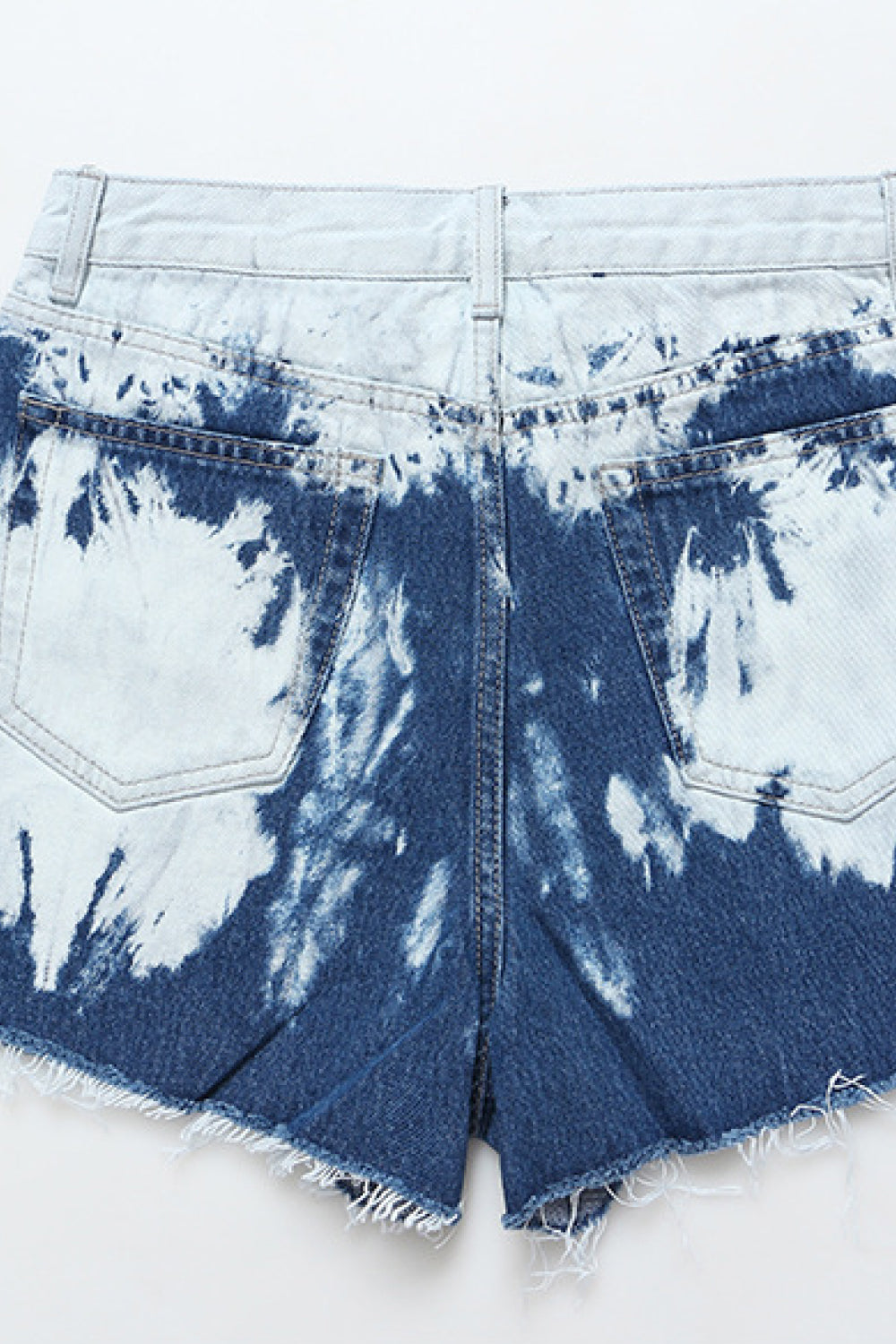 Bleached Frayed Hem Denim Shorts