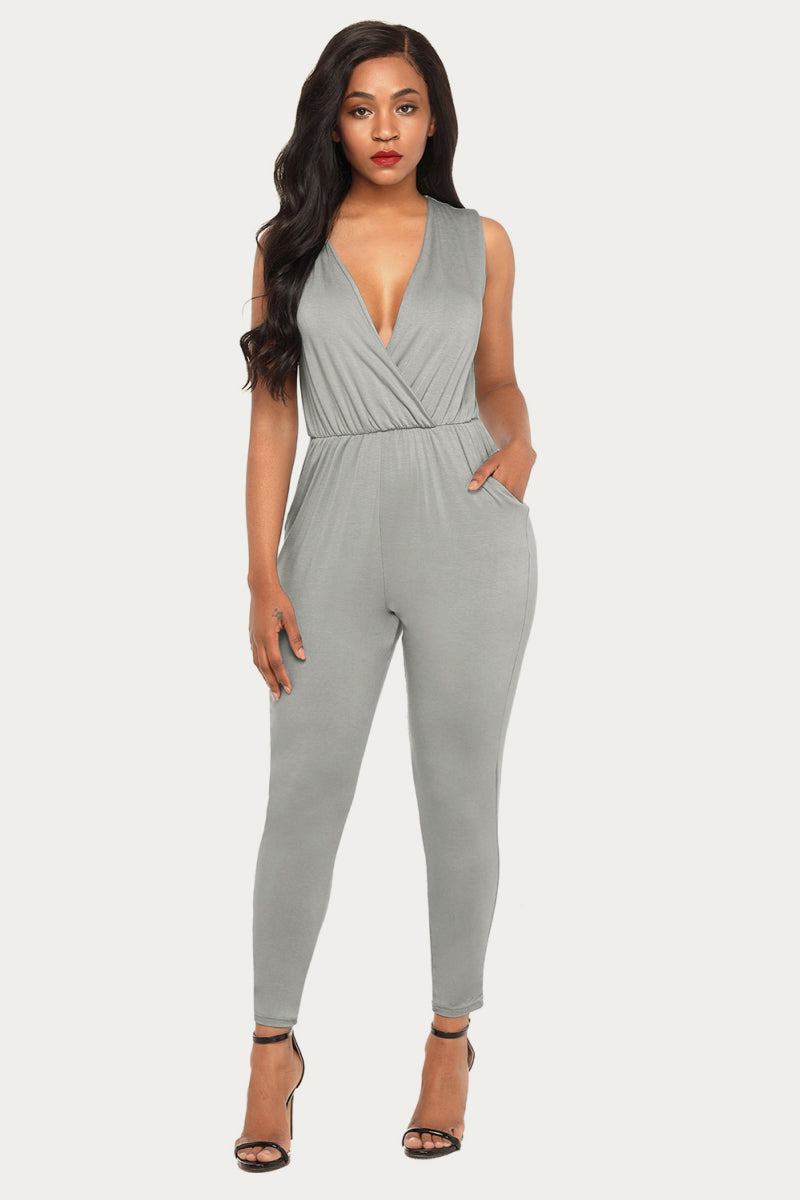 Deep V-Neck Jumpsuit