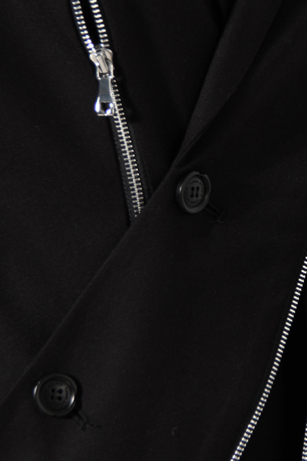 Asymmetrical Zip Detail Back Slit Blazer