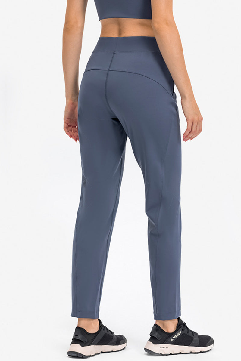 Zipper Pocket Straight Yoga Pants