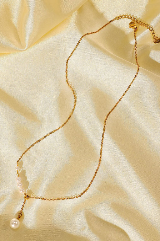 Pearl Drop Pendant Lobster Clasp Necklace Pearl Drop Pendant Lobster Clasp Necklace - M&R CORNER Trendsi