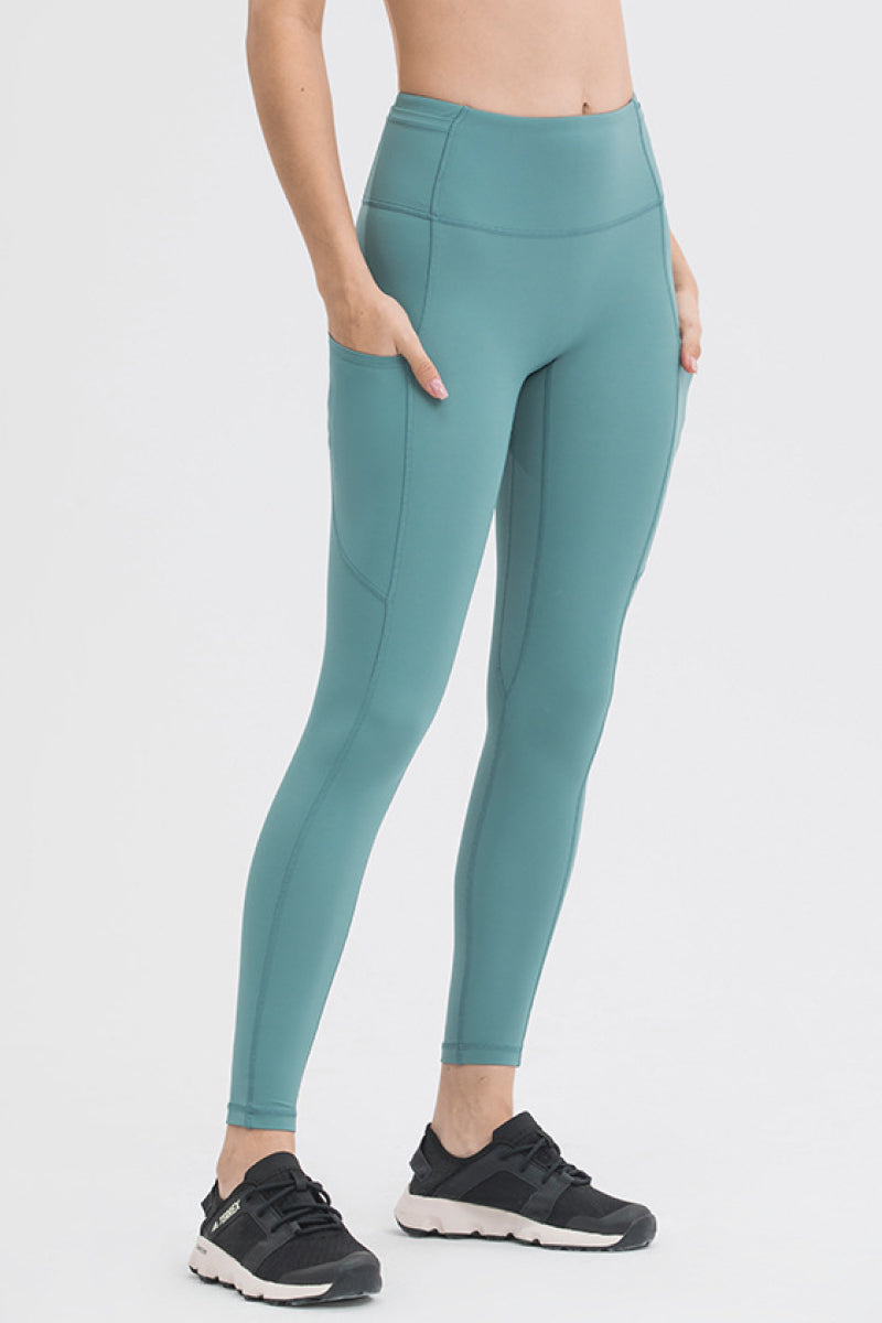 Wide Band Waist Sports Leggings Wide Band Waist Sports Leggings - M&R CORNERActivewear M&R CORNER Turquoise / 4