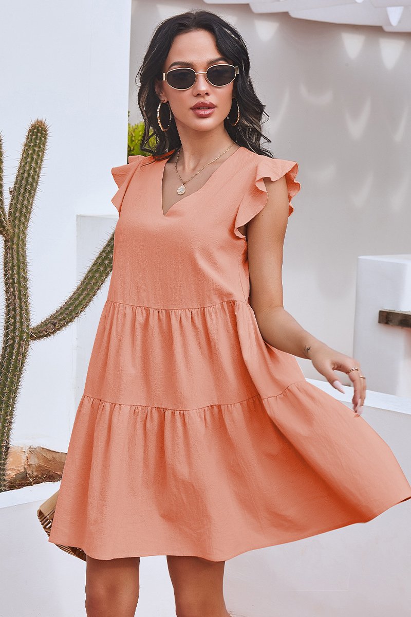 Tiered Babydoll Cotton Dress