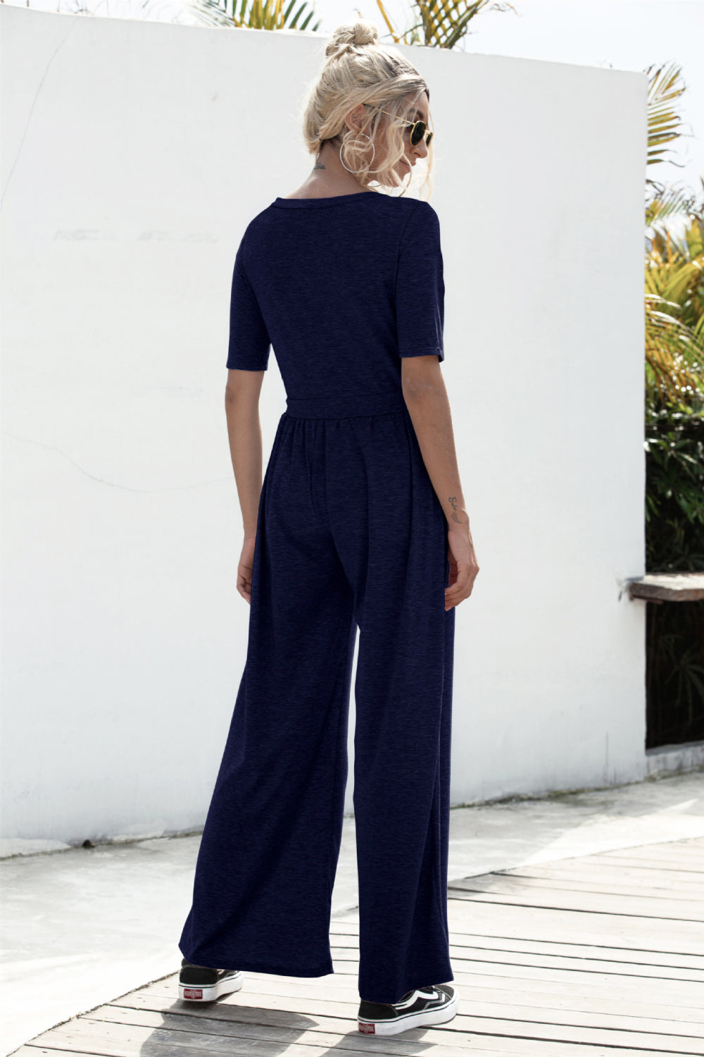 Scoop Neck Wide Leg Jumpsuit