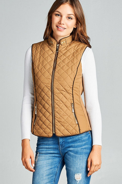 Faux Shearling Lined Quilted Padding Vest Faux Shearling Lined Quilted Padding Vest - M&R CORNER M&R CORNER