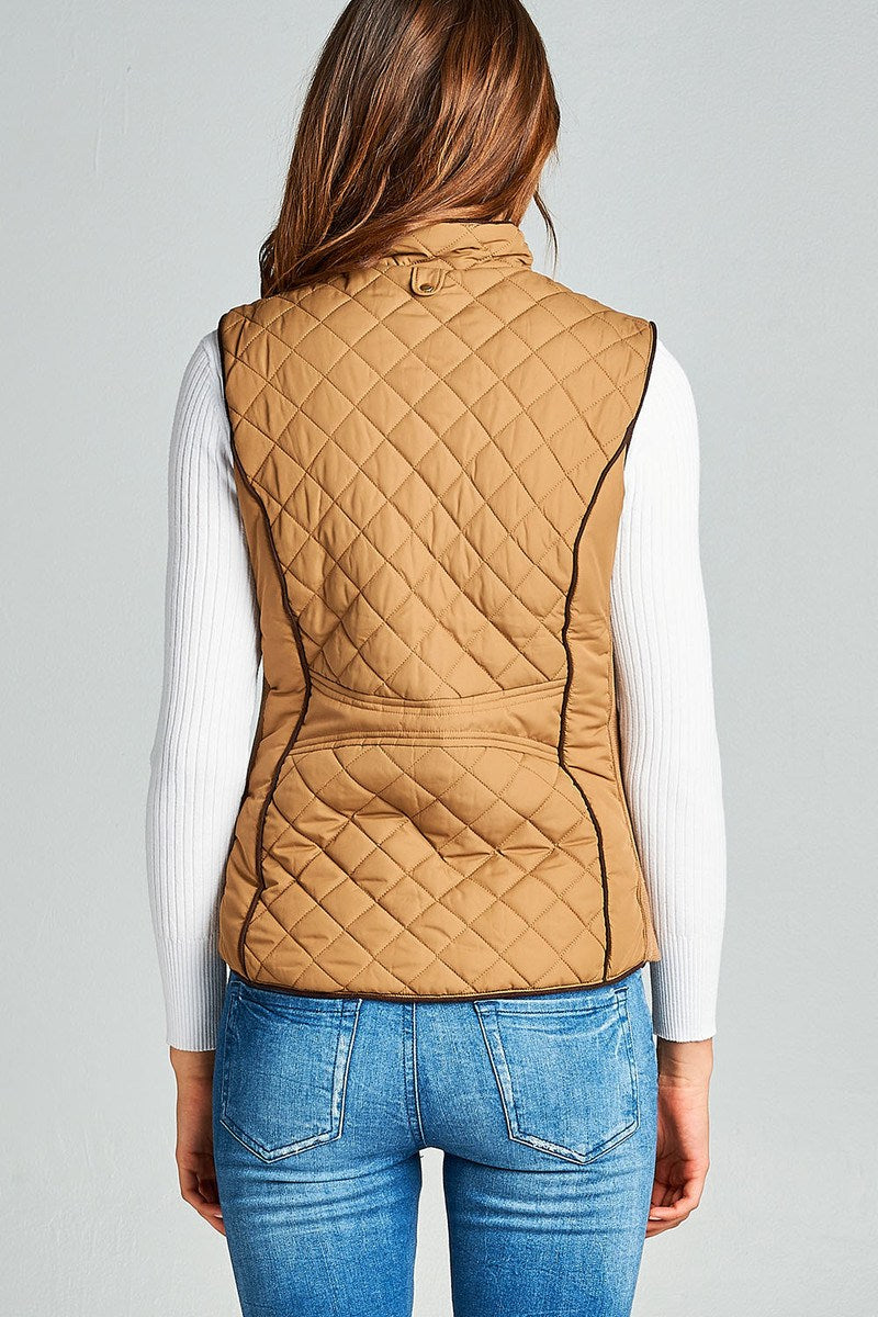 Faux Shearling Lined Quilted Padding Vest Faux Shearling Lined Quilted Padding Vest - M&R CORNER M&R CORNER
