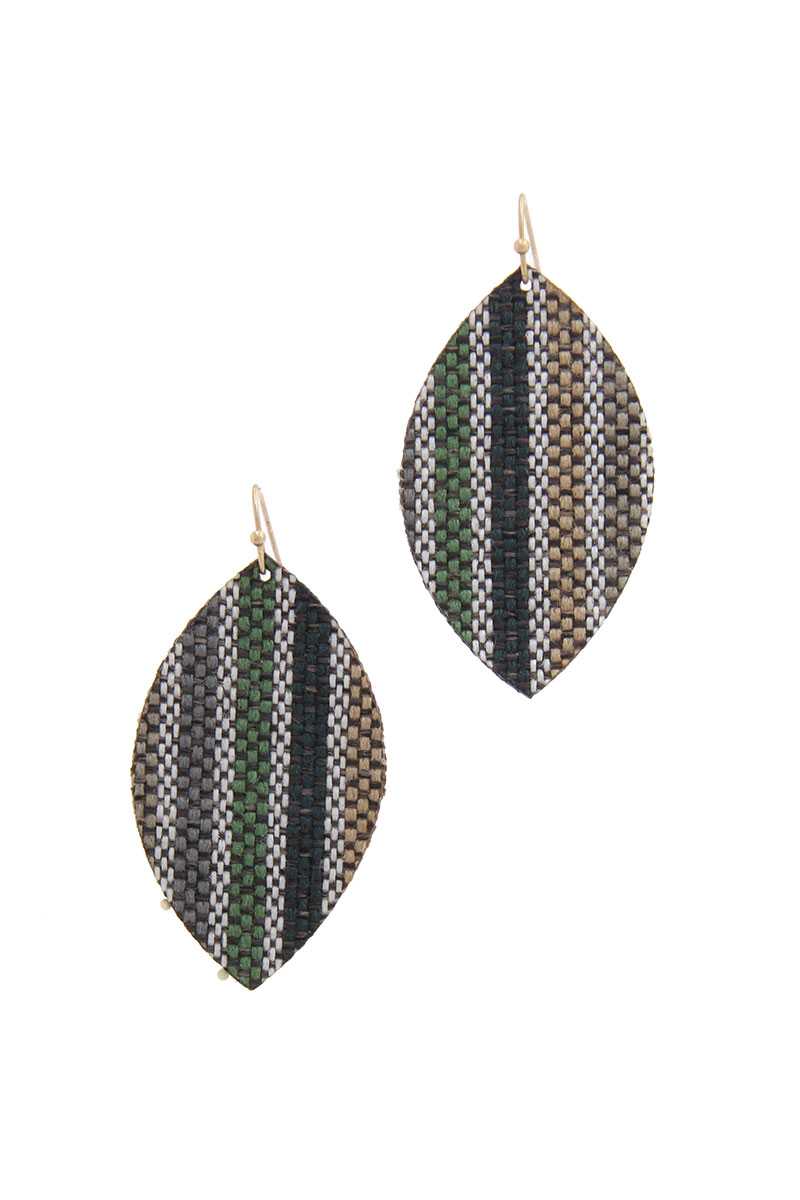 Fabric Pointed Oval Drop Earring Fabric Pointed Oval Drop Earring - M&R CORNER M&R CORNER