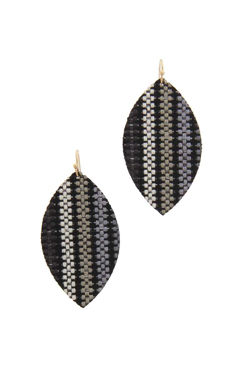 Fabric Pointed Oval Drop Earring Fabric Pointed Oval Drop Earring - M&R CORNER M&R CORNER