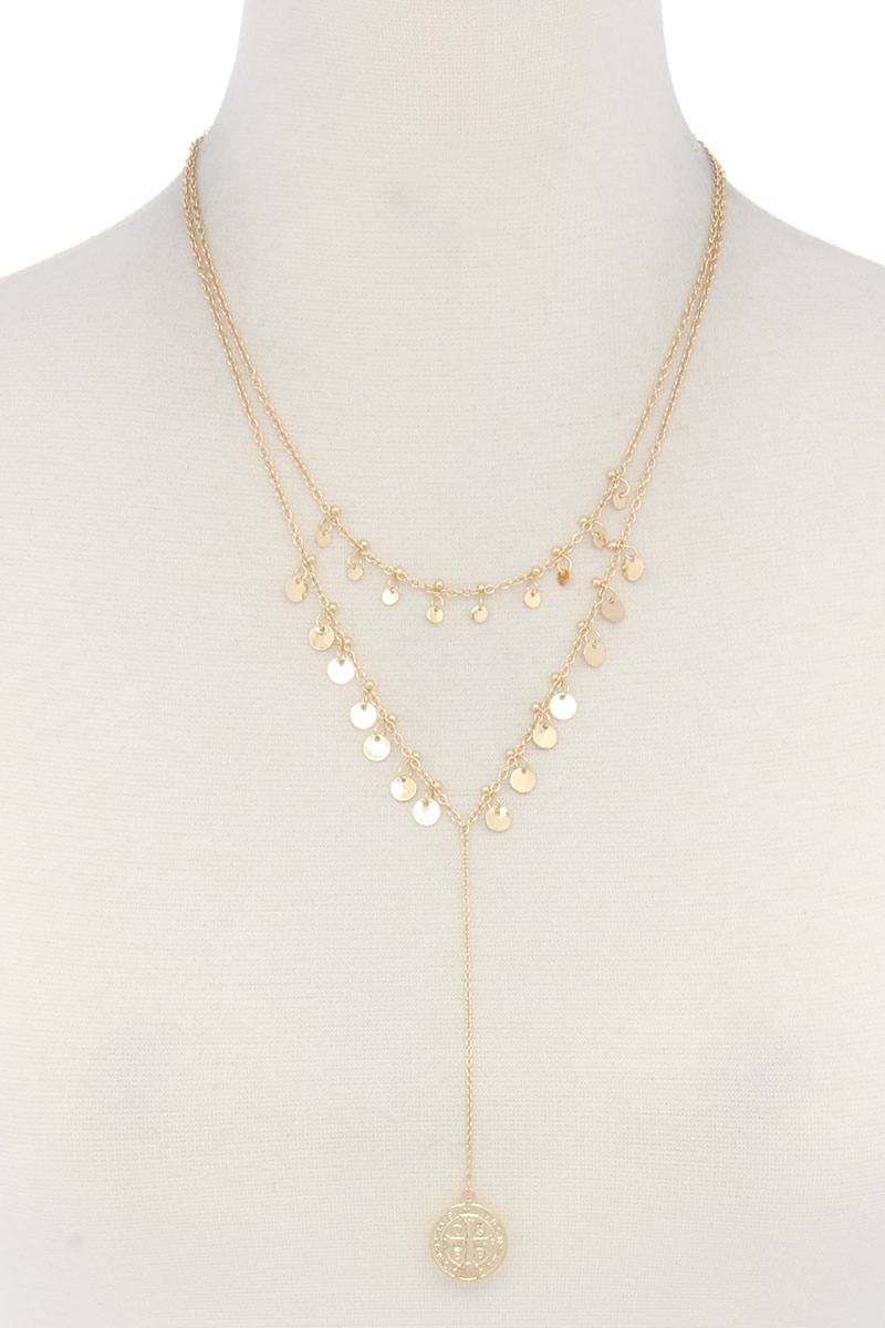 <transcy>Collier en forme de Y en forme de pièce de monnaie</transcy>