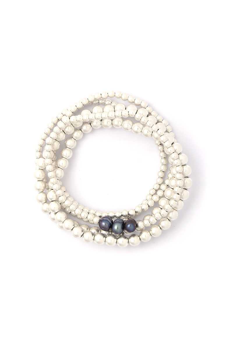 <transcy>Ensemble de bracelets empilables avec perles en métal</transcy>