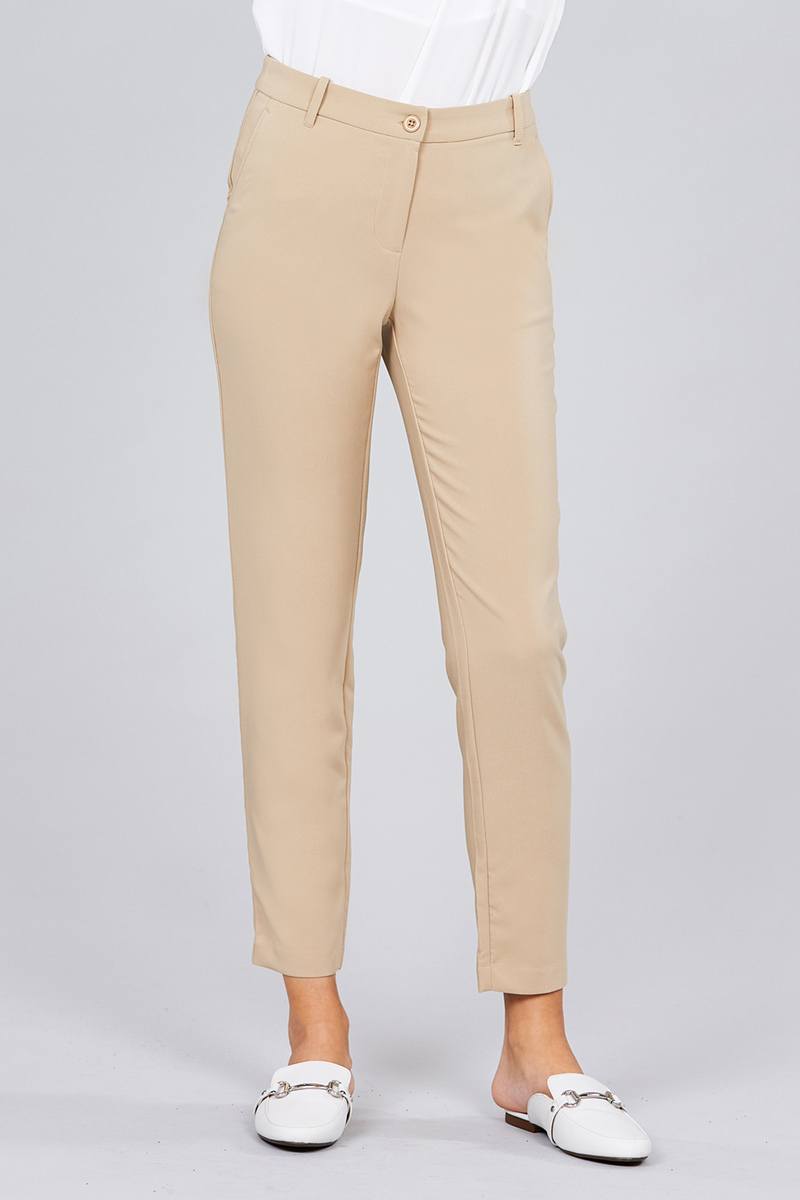 <transcy>Pantalon long classique avec poches latérales et coutures</transcy>