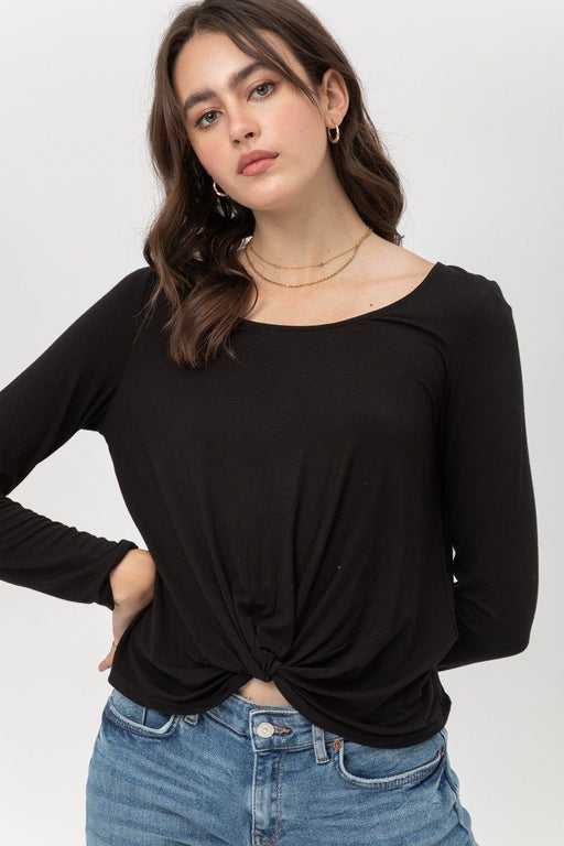 Rayon Span Jersey Front Twisted Top Rayon Span Jersey Front Twisted Top - M&R CORNER M&R CORNER