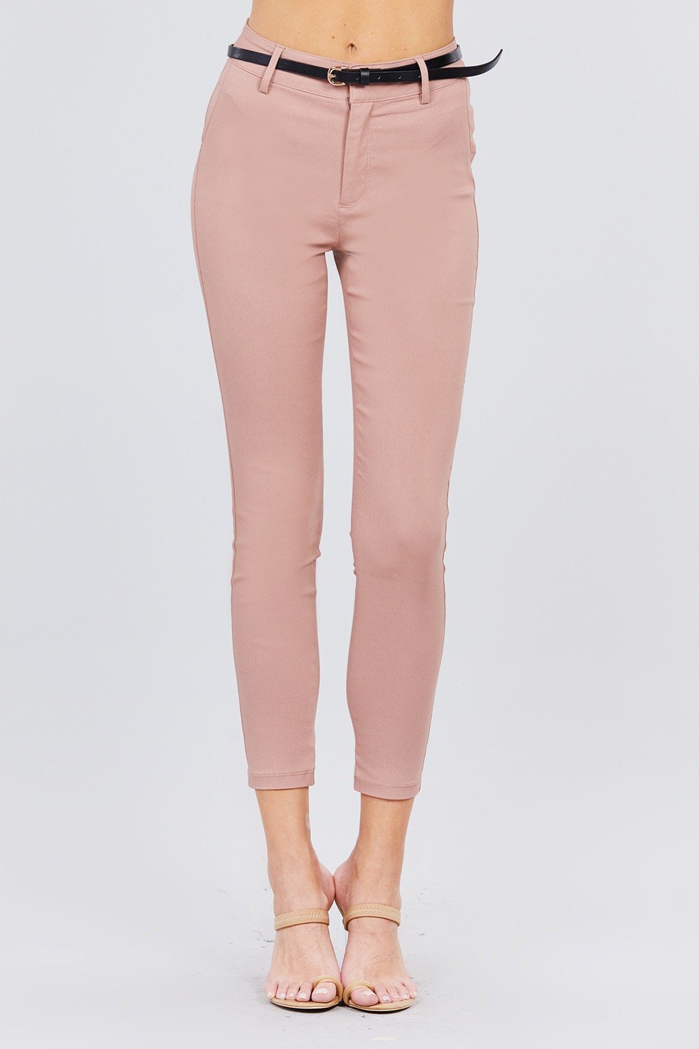 Low Waisted Belted Skinny Pants