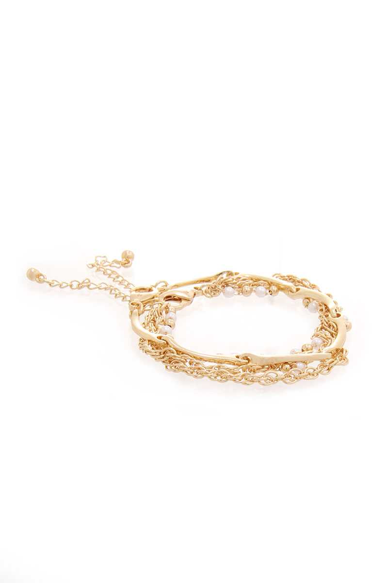 <transcy>Bracelet chaîne multicouche à pointe de perle</transcy>