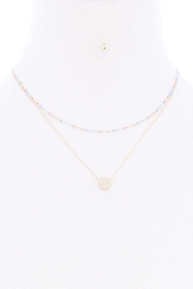 bead round pendant necklace