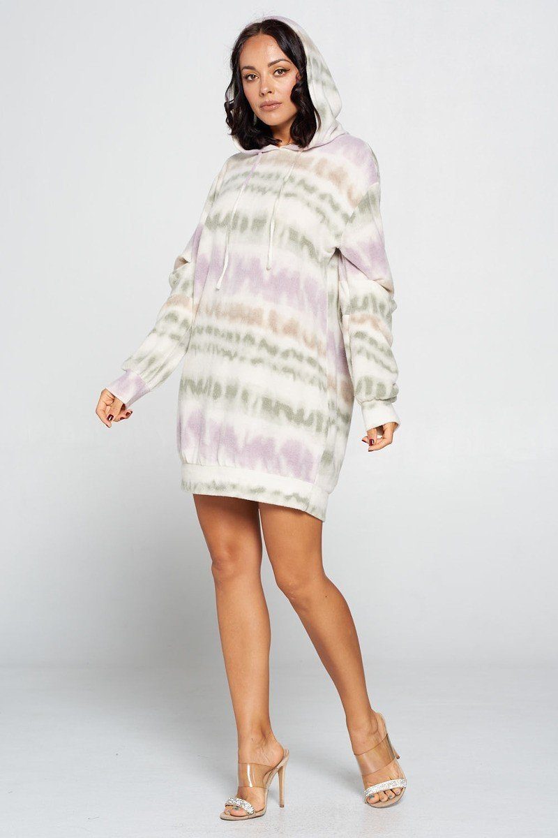 Terry Brushed Print Sweater Dress Terry Brushed Print Sweater Dress - M&R CORNER M&R CORNER