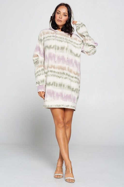 Terry Brushed Print Sweater Dress Terry Brushed Print Sweater Dress - M&R CORNER M&R CORNER