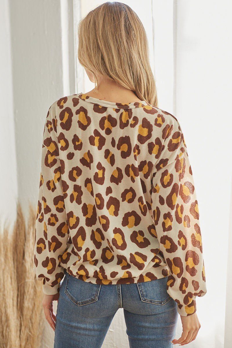 Casual Leopard Print Long Sleeve Casual Leopard Print Long Sleeve - M&R CORNER M&R CORNER
