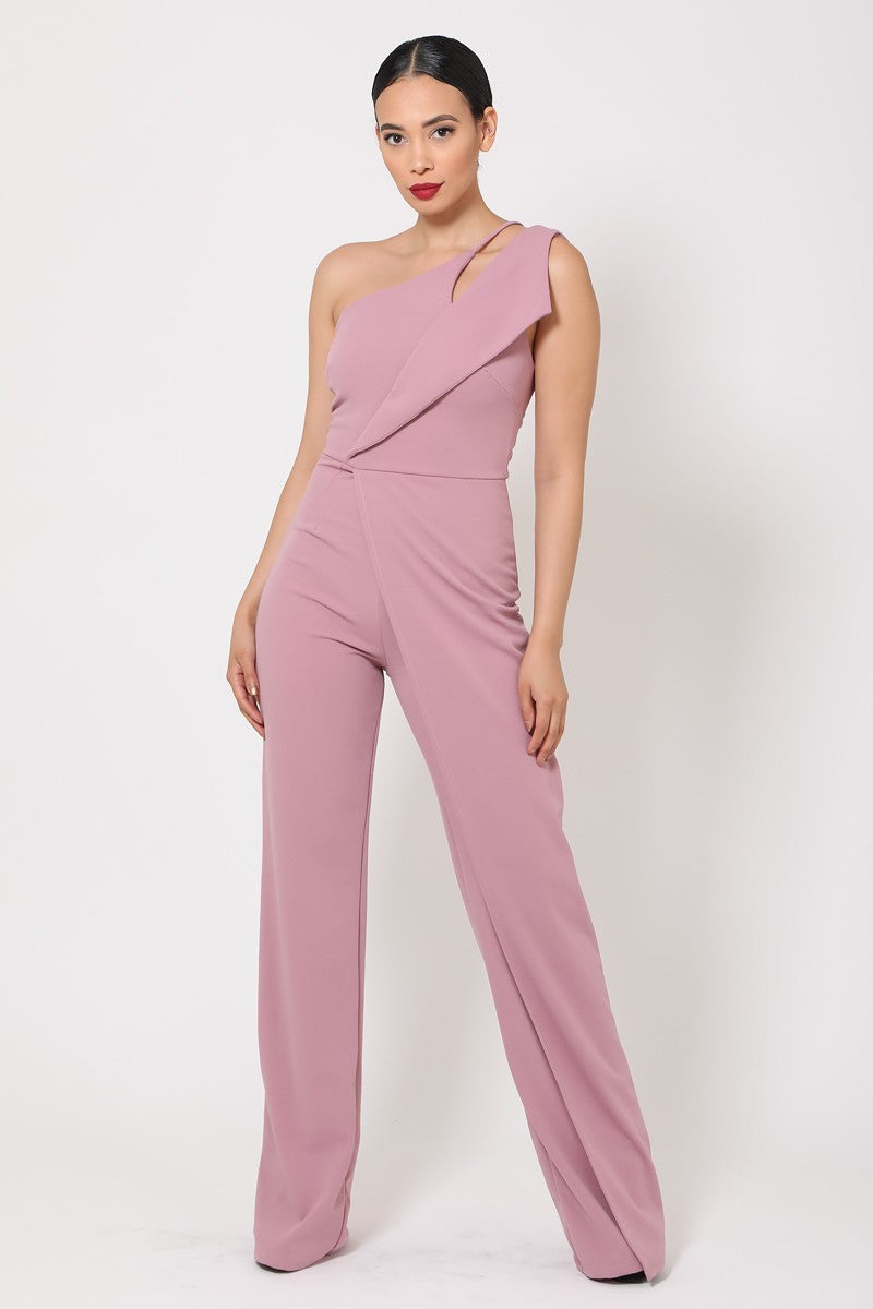 One Shoulder Jumpsuit W/ Small Opening One Shoulder Jumpsuit W/ Small Opening - M&R CORNER M&R CORNER