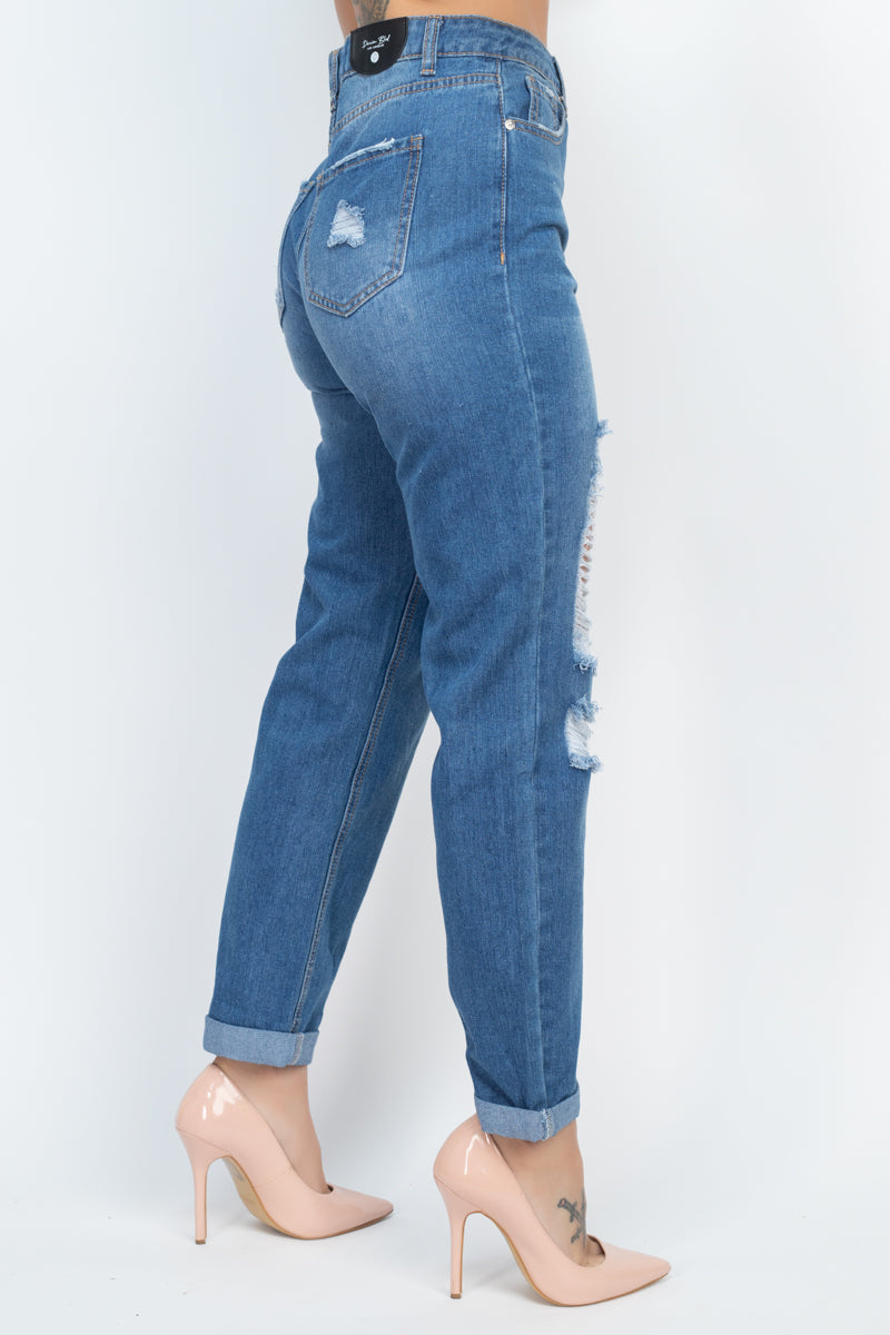 Distressed Boyfriend Jeans Distressed Boyfriend Jeans - M&R CORNER M&R CORNER