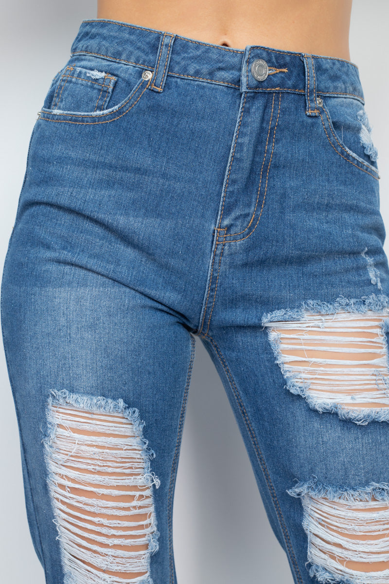 Distressed Boyfriend Jeans Distressed Boyfriend Jeans - M&R CORNER M&R CORNER