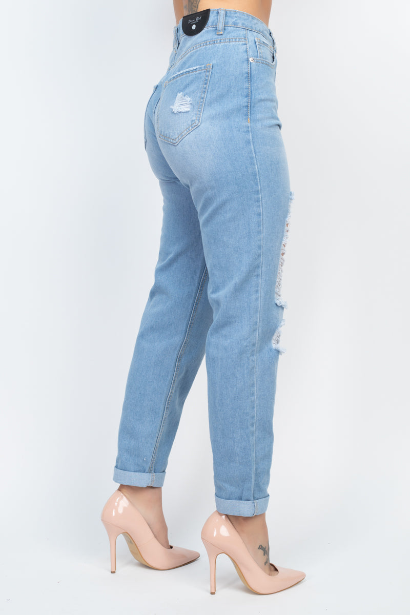 Distressed Boyfriend Jeans Distressed Boyfriend Jeans - M&R CORNER M&R CORNER