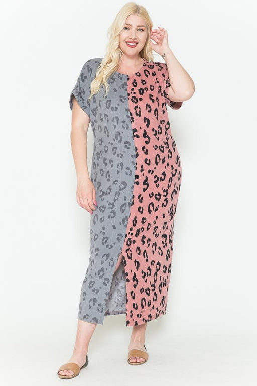 Front Slit Dolman Leopard Print Maxi Dress Front Slit Dolman Leopard Print Maxi Dress - M&R CORNER M&R CORNER