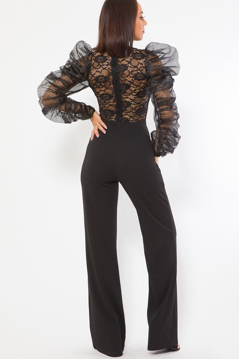 Lace Combined Fashion Jumpsuit Lace Combined Fashion Jumpsuit - M&R CORNER M&R CORNER