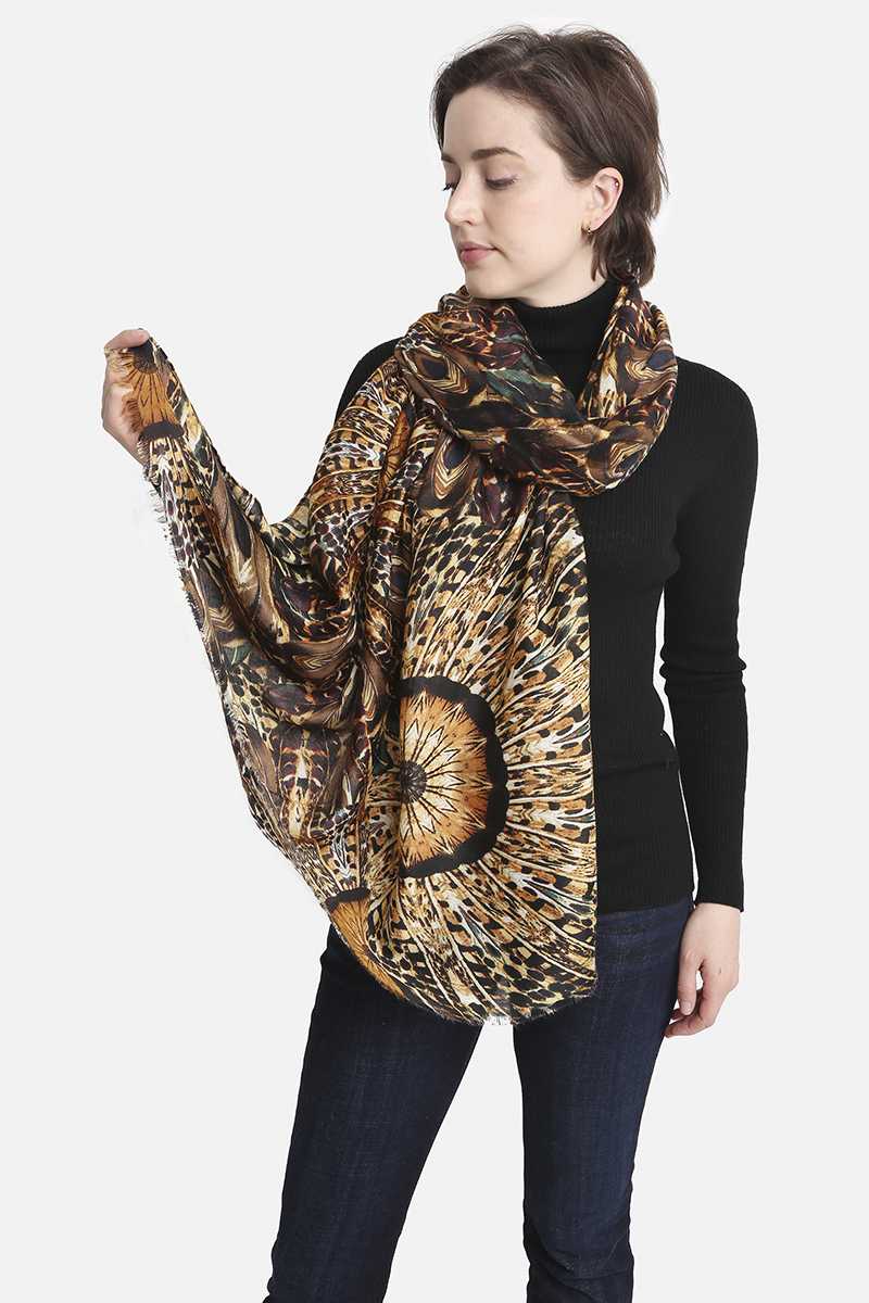 Fashion Feather Print Skinny Scarf Fashion Feather Print Skinny Scarf - M&R CORNER M&R CORNER