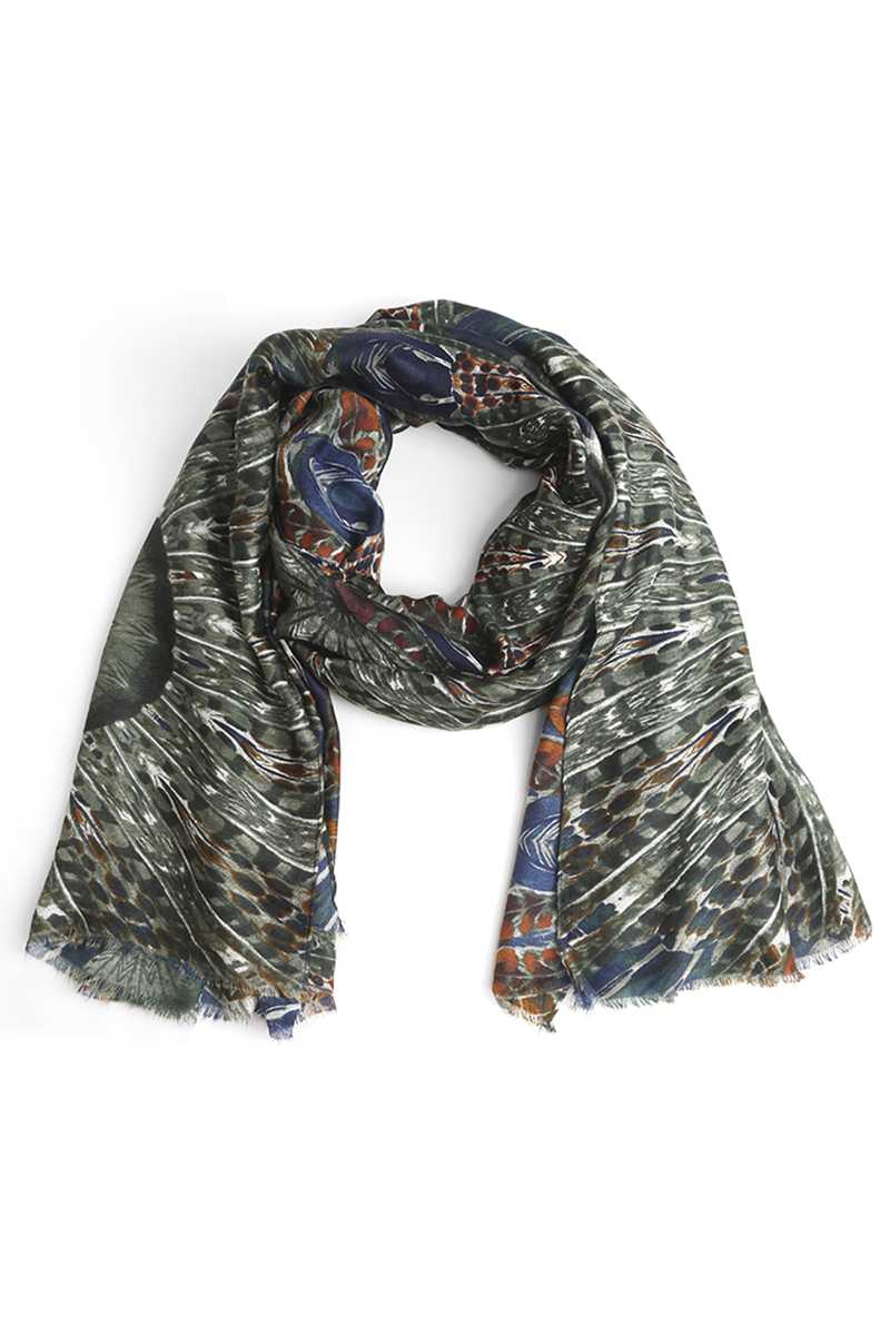 Fashion Feather Print Skinny Scarf Fashion Feather Print Skinny Scarf - M&R CORNER M&R CORNER