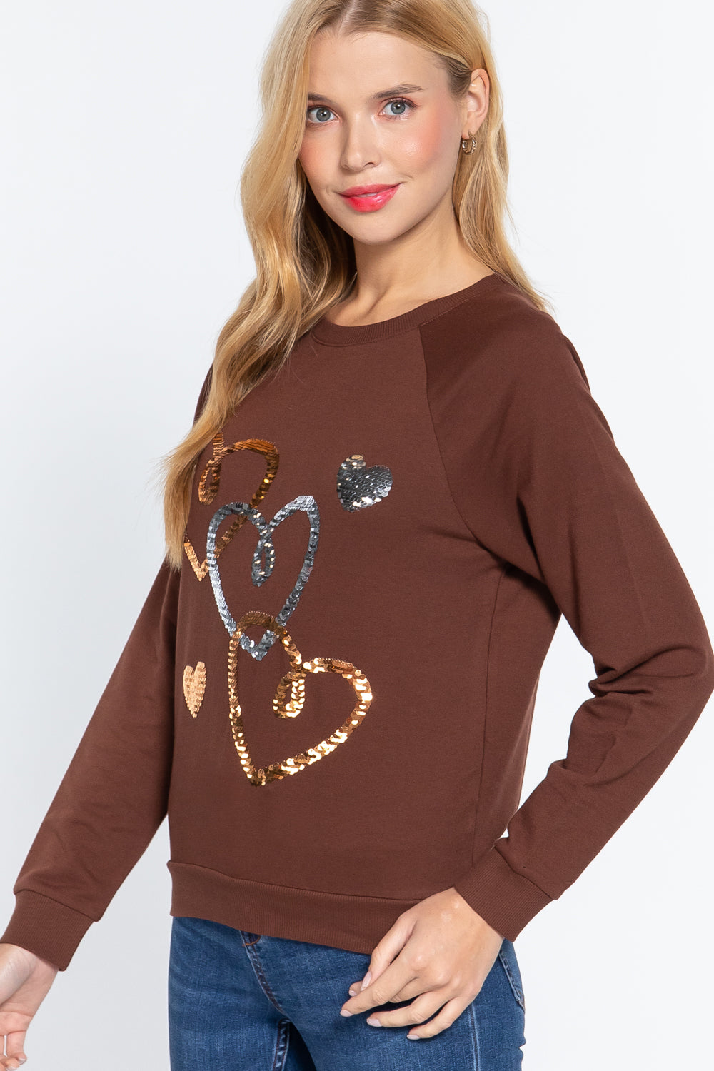 Sequins French Terry Pullover Top Sequins French Terry Pullover Top - M&R CORNER M&R CORNER